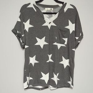 Gorilla Cat Gray Star Pocket T Shirt